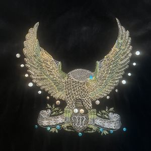 Neeso Jeans‎ Full Zip Velour Jacket Embroidered Eagle American Biker